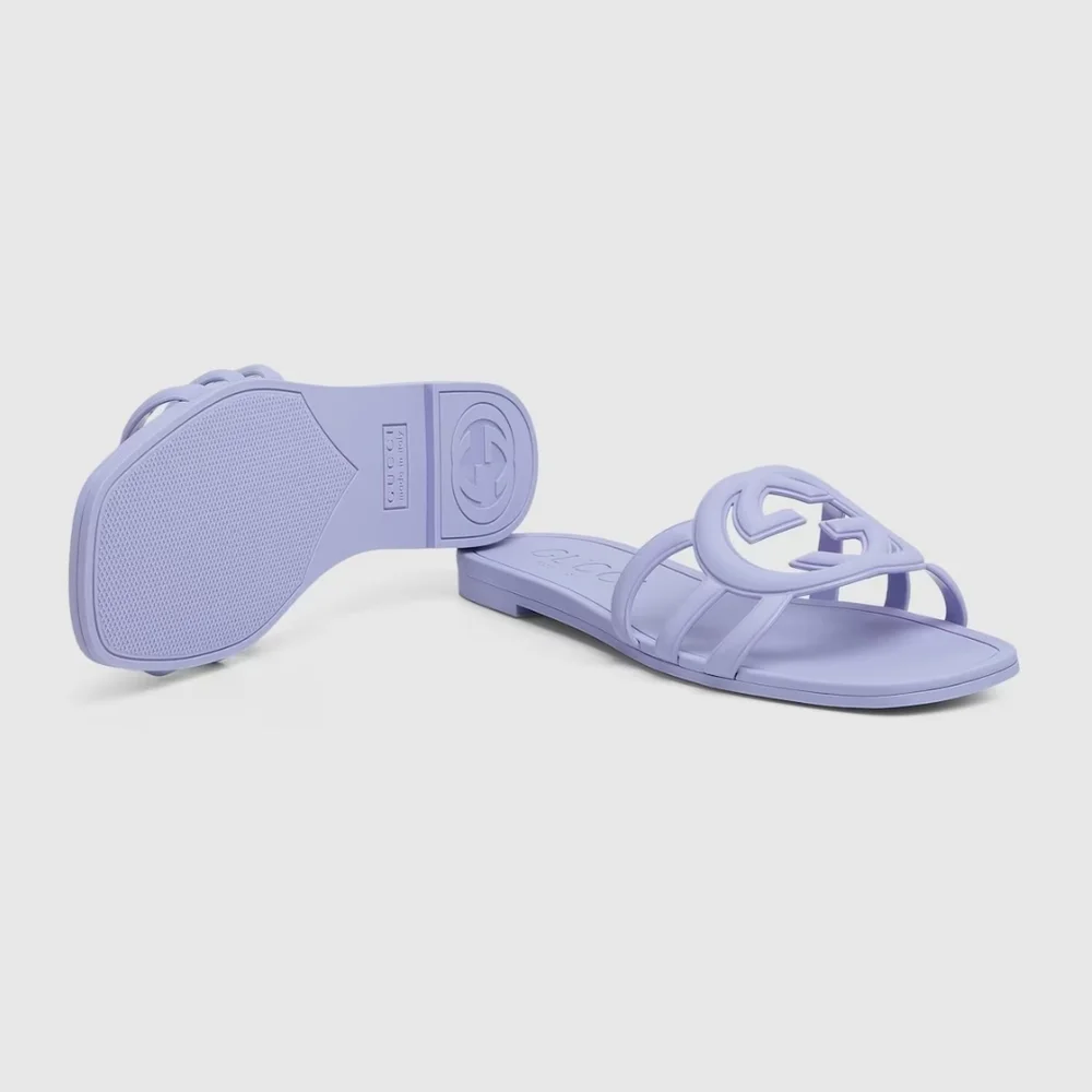 Gucci Women's Lavender Slide Sandals - Picture 3 of 3